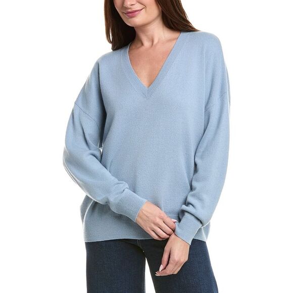 Leset Womens Zoe Wool & Cashmere-Blend Sweater, Blue - Picture 1 of 3